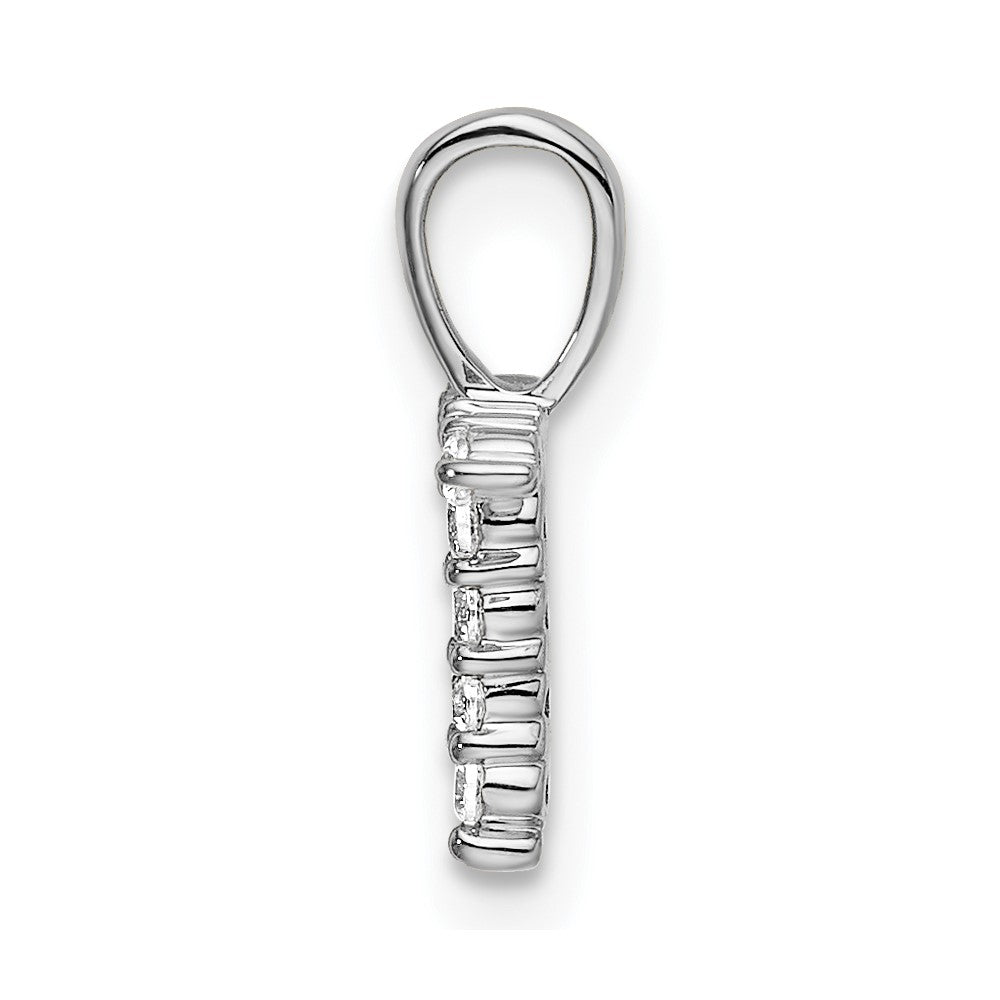 LGWP 14k White Gold 1/10 carat Lab Grown Diamond VS/SI+ G+ Complete Letter T Initial Pendant