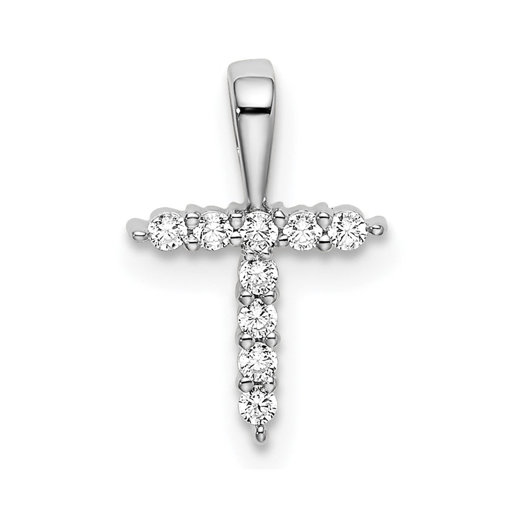 LGWP 14k White Gold 1/10 carat Lab Grown Diamond VS/SI+ G+ Complete Letter T Initial Pendant