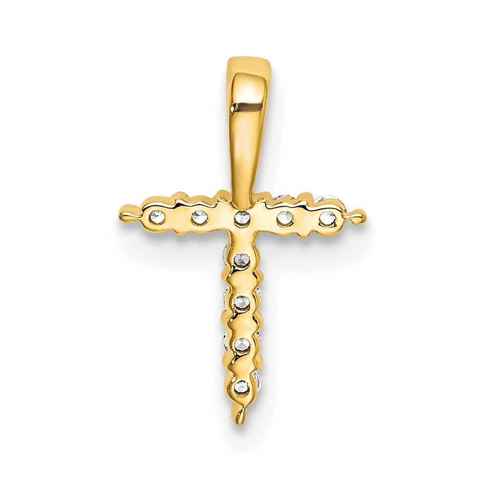 LGYP 14k 1/10 carat Lab Grown Diamond VS/SI+ G+ Complete Letter T Initial Pendant