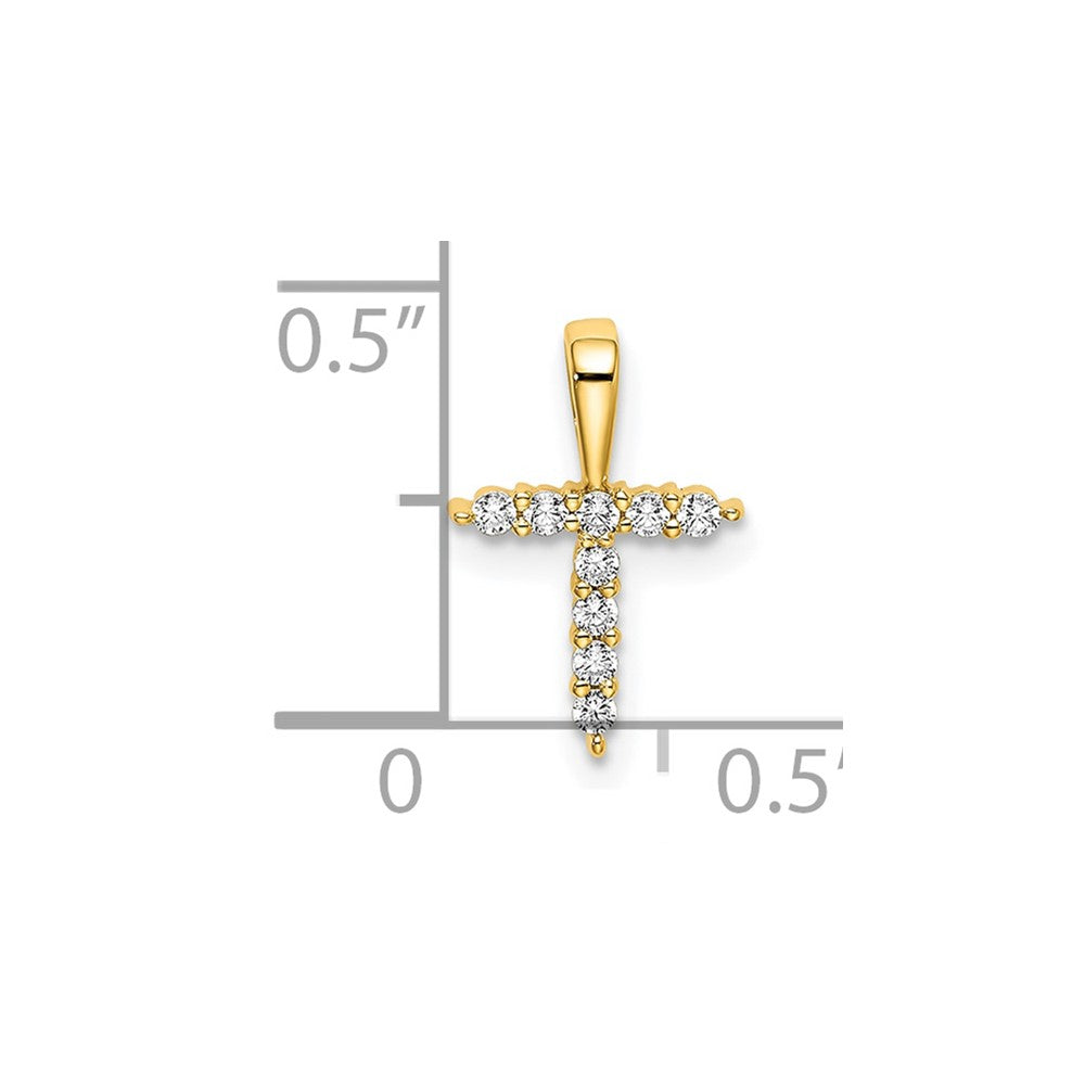 LGYP 14k 1/10 carat Lab Grown Diamond VS/SI+ G+ Complete Letter T Initial Pendant