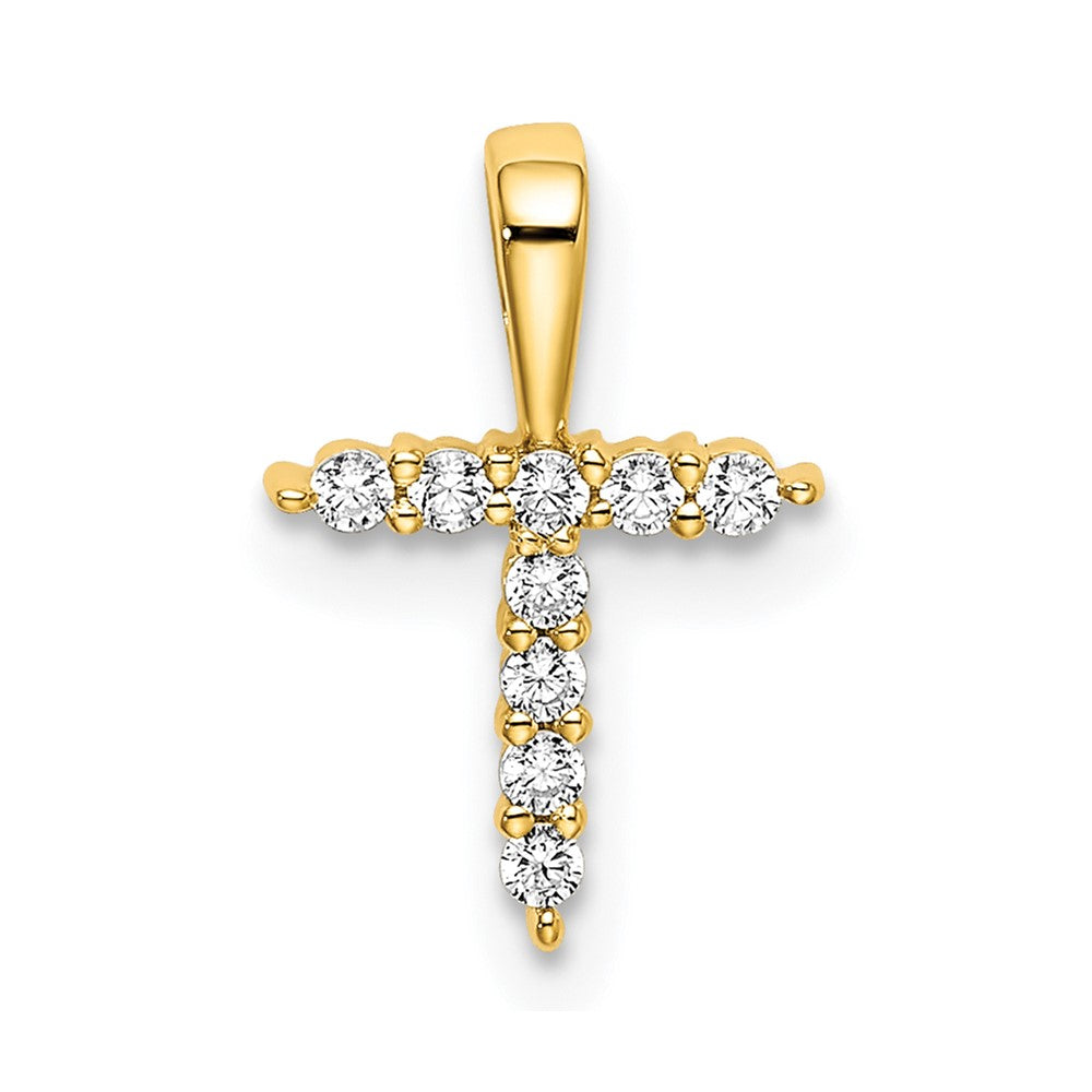 LGYP 14k 1/10 carat Lab Grown Diamond VS/SI+ G+ Complete Letter T Initial Pendant