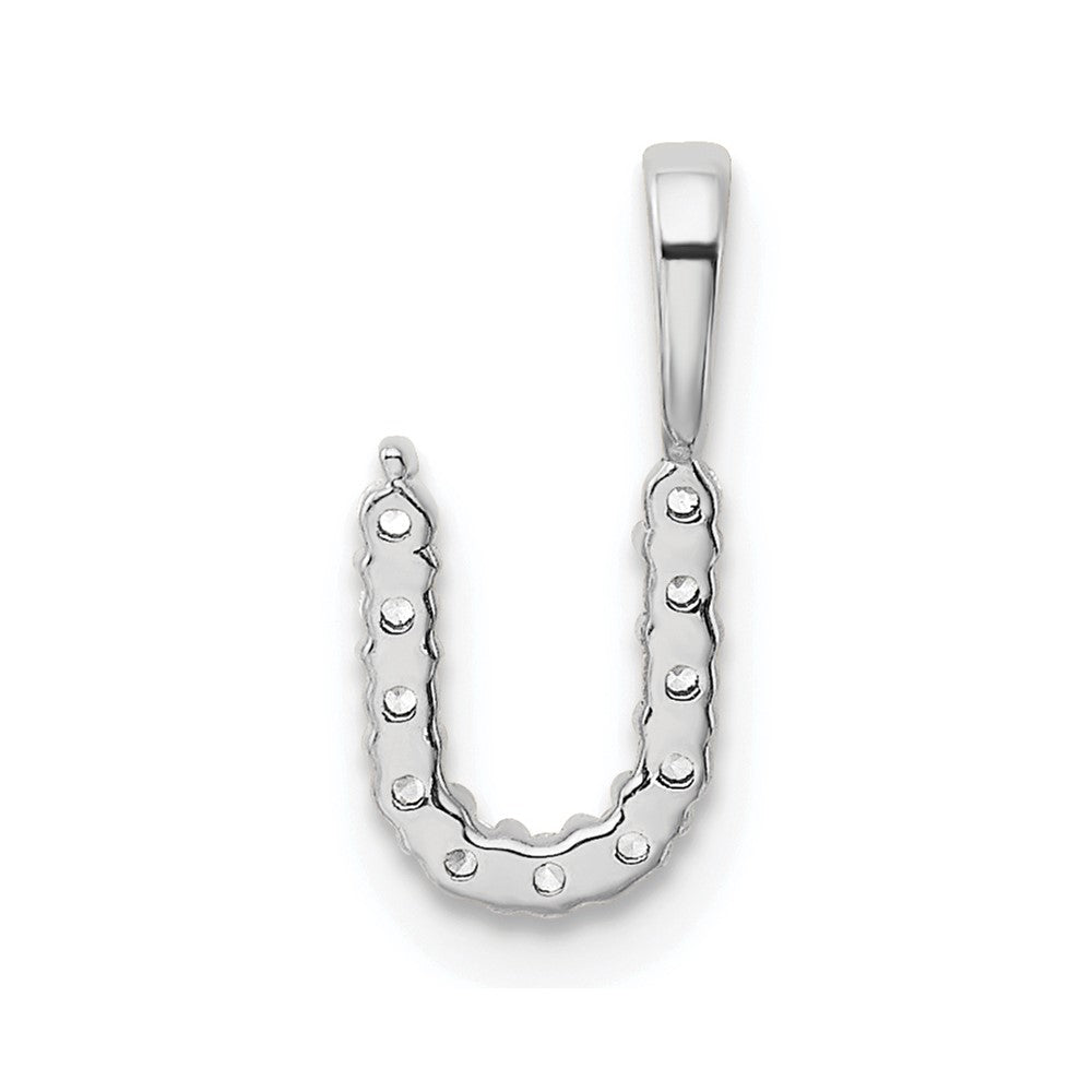 LGWP 14k White Gold 1/8 carat Lab Grown Diamond VS/SI+ G+ Complete Letter U Initial Pendant