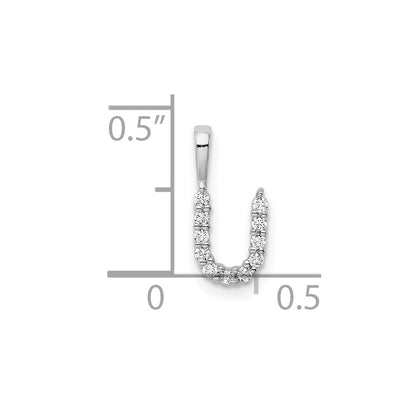 LGWP 14k White Gold 1/8 carat Lab Grown Diamond VS/SI+ G+ Complete Letter U Initial Pendant