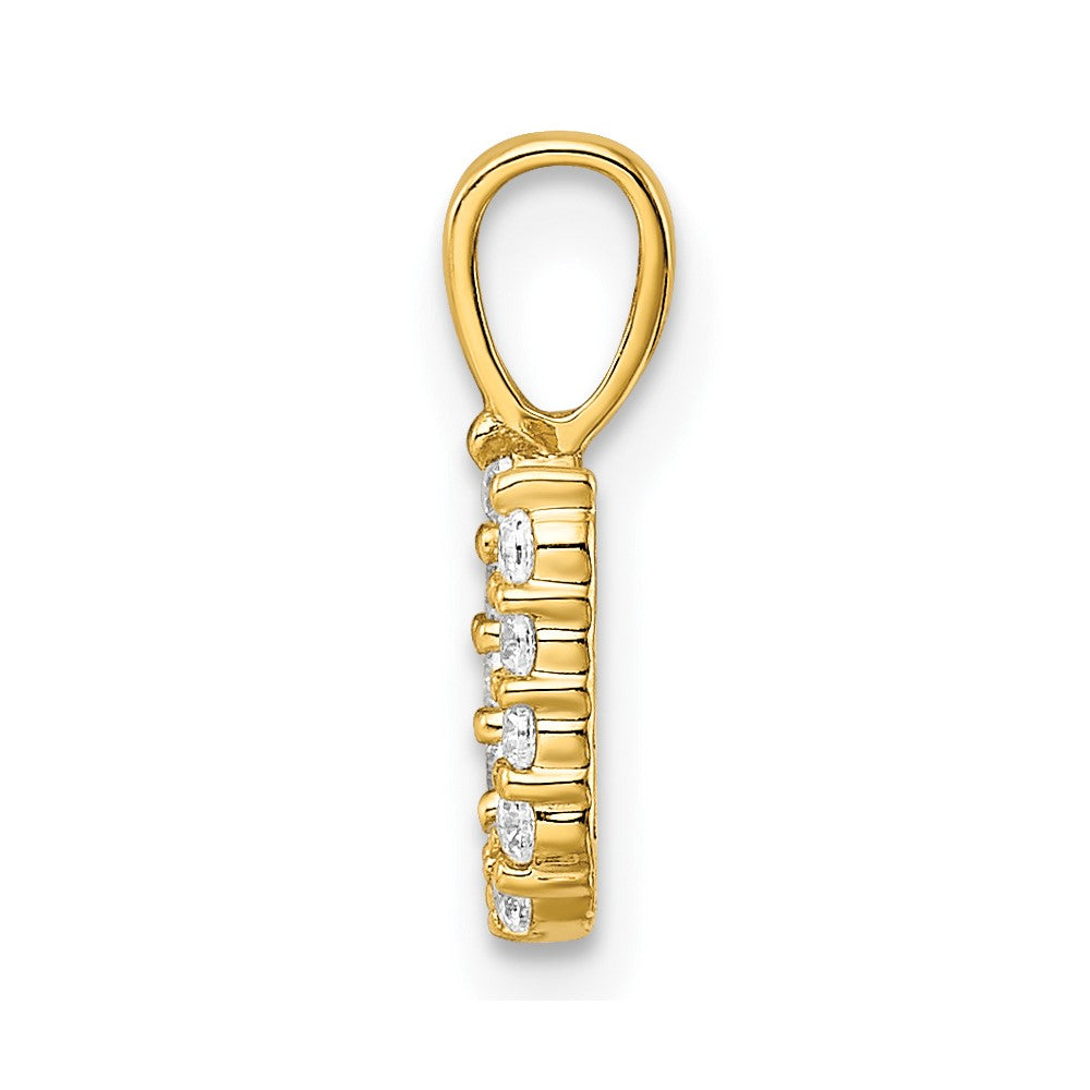 LGYP 14k 1/8 carat Lab Grown Diamond VS/SI+ G+ Complete Letter U Initial Pendant