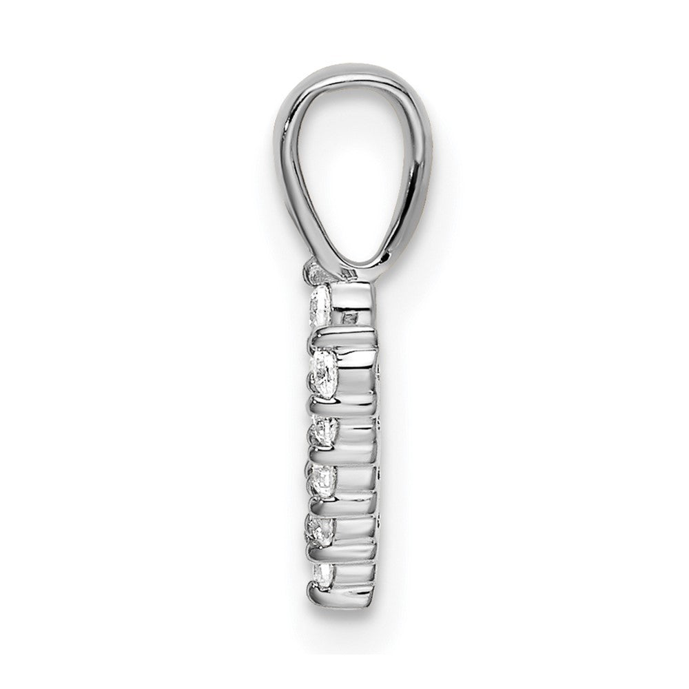 LGGI 14k White Gold 1/10 carat Lab Grown Diamond VS/SI+ G+ Complete Letter V Initial Pendant