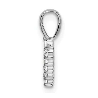 LGGI 14k White Gold 1/10 carat Lab Grown Diamond VS/SI+ G+ Complete Letter V Initial Pendant