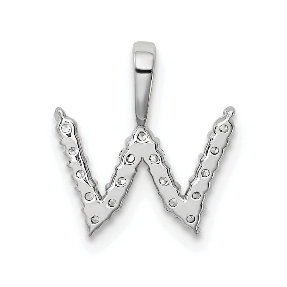 LGWP 14k White Gold 1/6 carat Lab Grown Diamond VS/SI+ G+ Complete Letter W Initial Pendant
