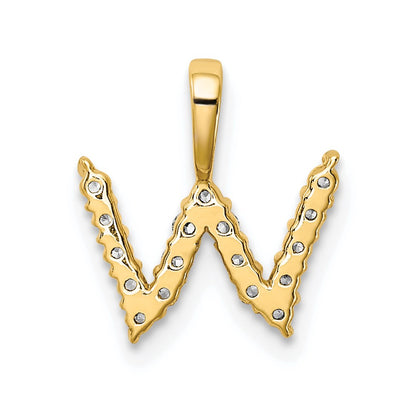 LGYP 14k 1/6 carat Lab Grown Diamond VS/SI+ G+ Complete Letter W Initial Pendant