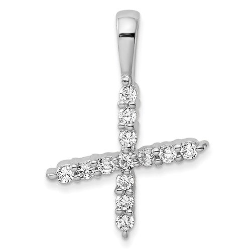 LGWP 14k White Gold 1/8 carat Lab Grown Diamond VS/SI+ G+ Complete Letter X Initial Pendant