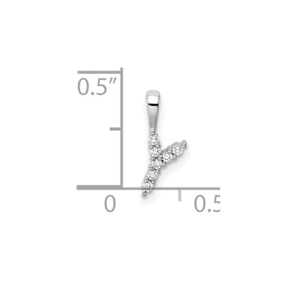 LGWP 14k White Gold 1/15 carat Lab Grown Diamond VS/SI+ G+ Complete Letter Y Initial Pendant