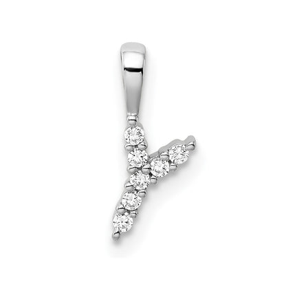 LGWP 14k White Gold 1/15 carat Lab Grown Diamond VS/SI+ G+ Complete Letter Y Initial Pendant