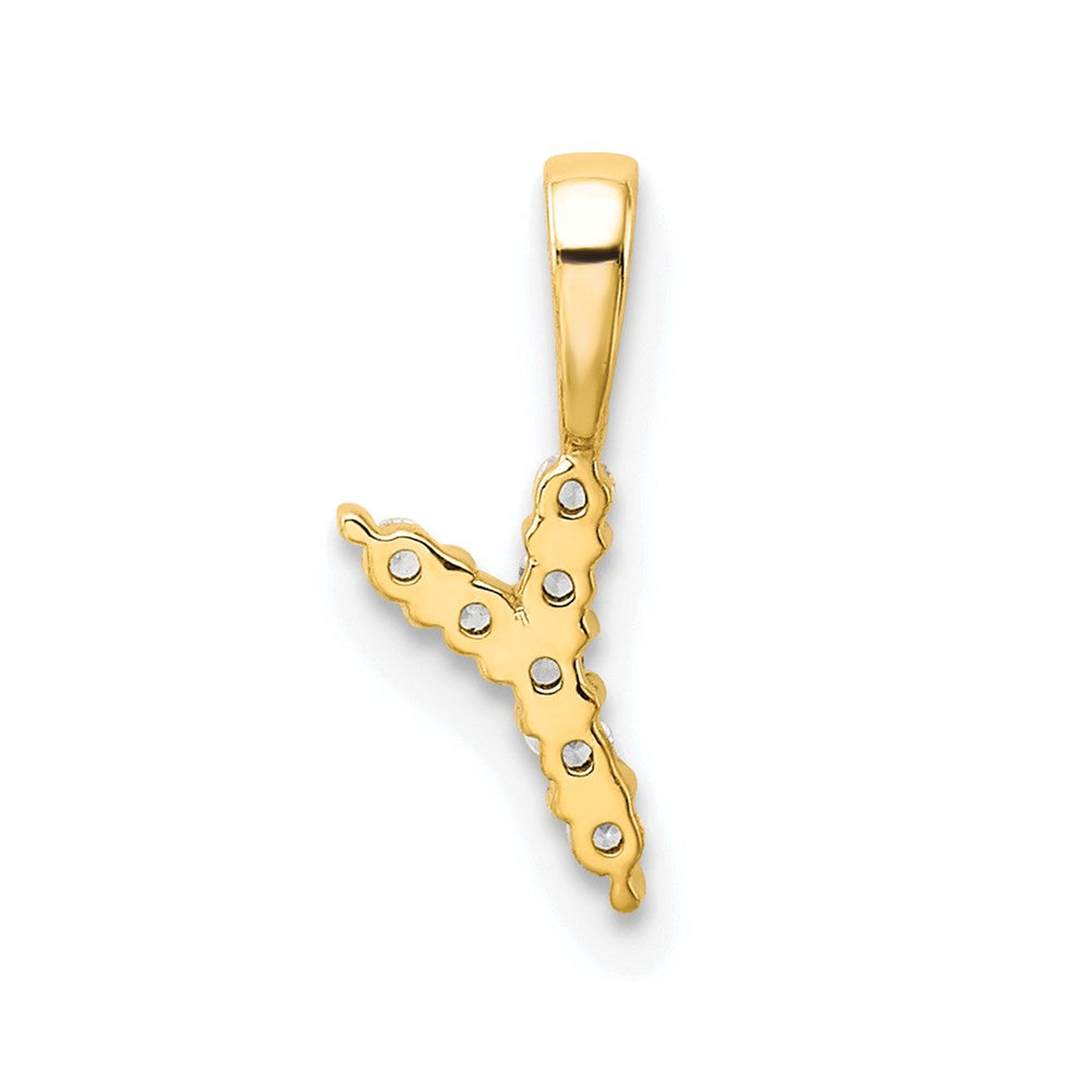 GP 14k 1/15 carat Lab Grown Diamond VS/SI+ G+ Complete Letter Y Initial Pendant