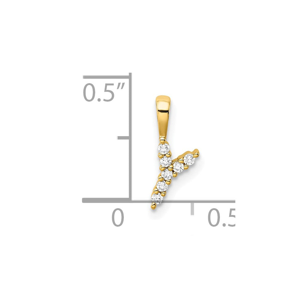 GP 14k 1/15 carat Lab Grown Diamond VS/SI+ G+ Complete Letter Y Initial Pendant