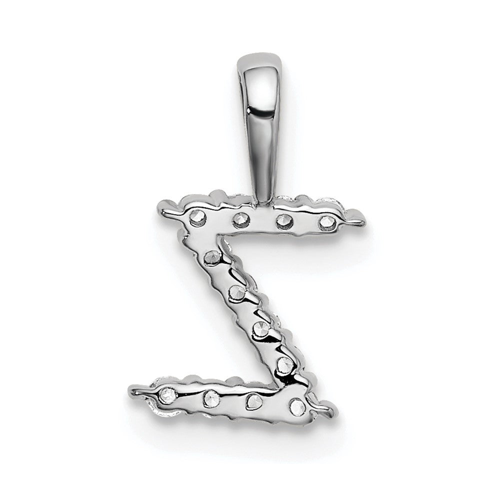LGWP 14k White Gold 1/8 carat Lab Grown Diamond VS/SI+ G+ Complete Letter Z Intitial Pendant