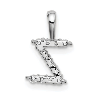 LGWP 14k White Gold 1/8 carat Lab Grown Diamond VS/SI+ G+ Complete Letter Z Intitial Pendant