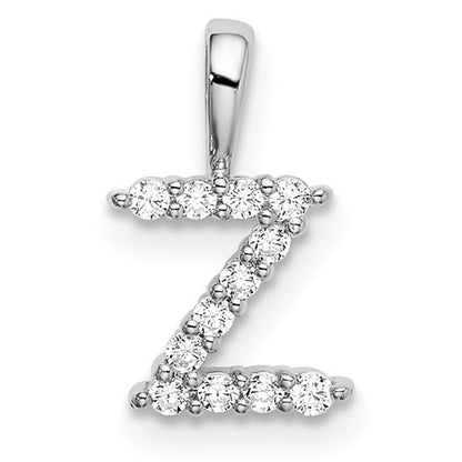 LGWP 14k White Gold 1/8 carat Lab Grown Diamond VS/SI+ G+ Complete Letter Z Intitial Pendant