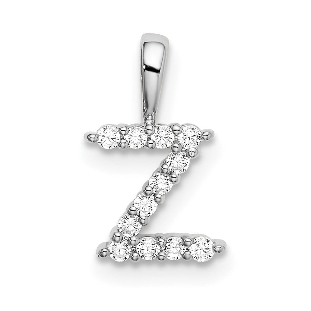 LGWP 14k White Gold 1/8 carat Lab Grown Diamond VS/SI+ G+ Complete Letter Z Intitial Pendant
