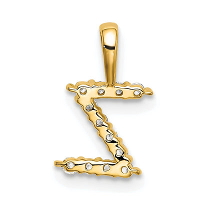 14k 1/8 carat Lab Grown Diamond VS/SI+ G+ Complete Letter Z Intitial Pendant