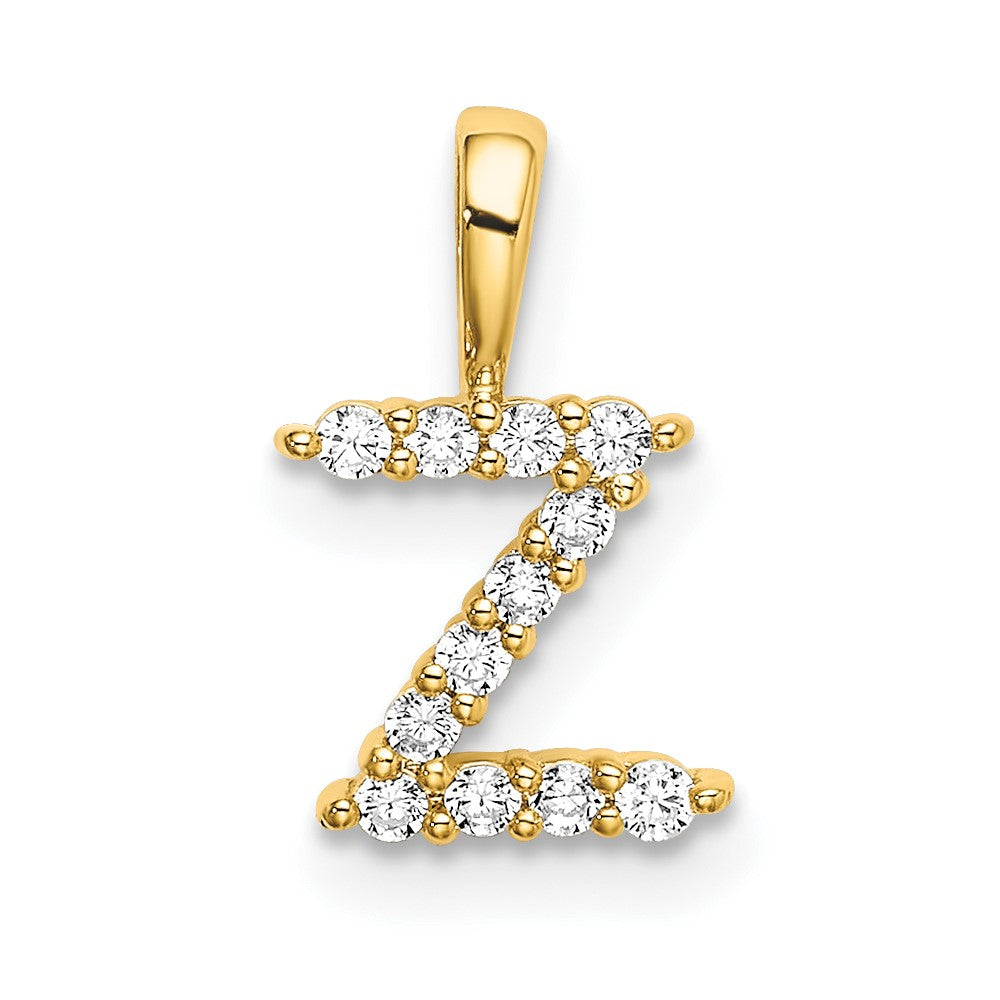 14k 1/8 carat Lab Grown Diamond VS/SI+ G+ Complete Letter Z Intitial Pendant