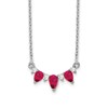 LGWN 14k White Gold 1/8 carat Lab Grown Diamond VS/SI+ G+ and Created Ruby Complete 18 inch Necklace