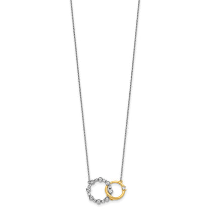 LGGN 14k Two-tone 3/8 carat Lab Grown Diamond VS/SI+ G+ Interlocking Circle 18 inch Necklace