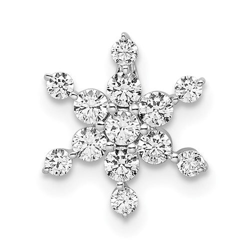 LGWP 14k White Gold 1/2 carat Lab Grown Diamond VS/SI+ G+ Complete Star Chain Slide Pendant
