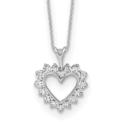 LGWN 14kw 1/2 carat Lab Grown Diamond VS/SI+ G+ Complete 18 inch Heart Pendant Necklace