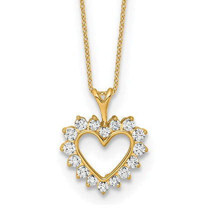 14k 1/2 carat Lab Grown Diamond VS/SI+ G+ Complete 18 inch Heart Pendant Necklace