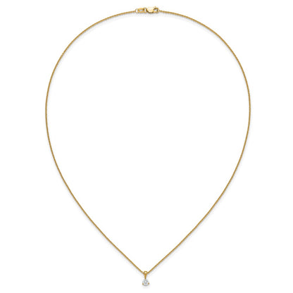 LGYN 14k 1/4 carat Lab Grown Diamond VS/SI+ G+ Three Prong 18 inch Complete Solitaire Pendant Necklace