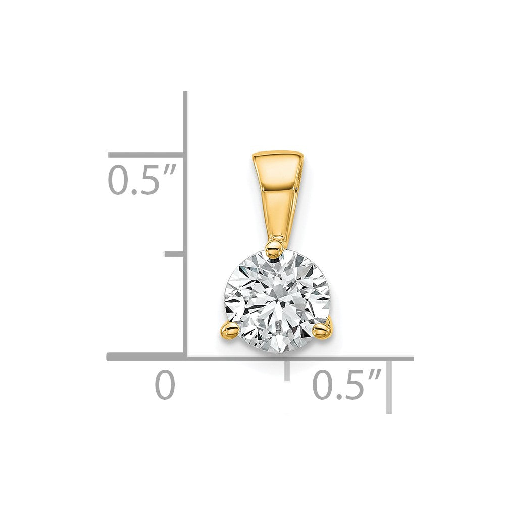 LGYP 14k 1 carat Lab Grown Diamond VS/SI+ G+ Three Prong Complete Solitaire Pendant