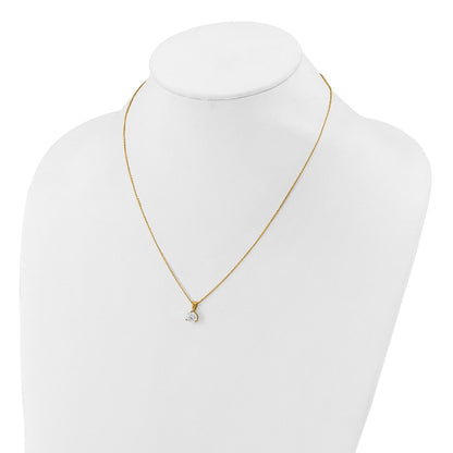 LGGN 14k 1 carat Lab Grown Diamond VS/SI+ G+ Three Prong 18 inch Complete Solitaire Pendant Necklace