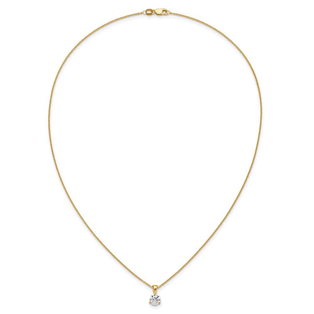 LGGN 14k 1 carat Lab Grown Diamond VS/SI+ G+ Three Prong 18 inch Complete Solitaire Pendant Necklace
