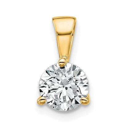 LGYP 14k 1 carat Lab Grown Diamond VS/SI+ G+ Three Prong Complete Solitaire Pendant