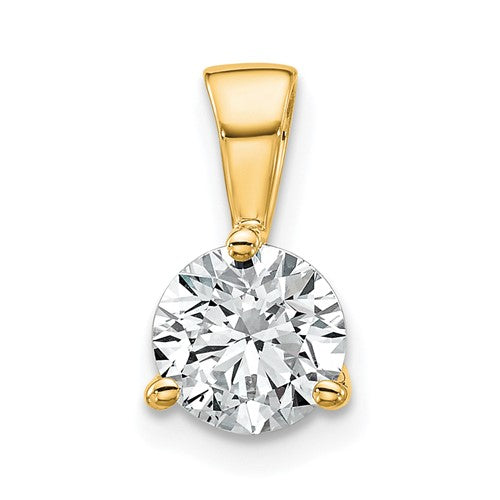 LGYP 14k 1 carat Lab Grown Diamond VS/SI+ G+ Three Prong Complete Solitaire Pendant