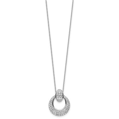 True Origin 14k White Gold 1 1/6 carat Lab Grown Diamond VS DEF 18 inch Fancy Circle Pendant Necklace