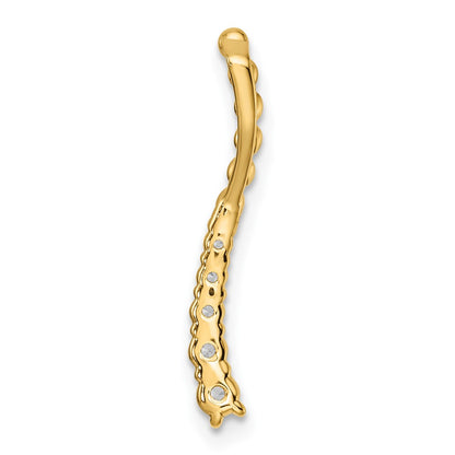 LGYP 14k 1/5 carat Lab Grown Diamond VS/SI+ G+ Fashion Bar Chain Slide Pendant