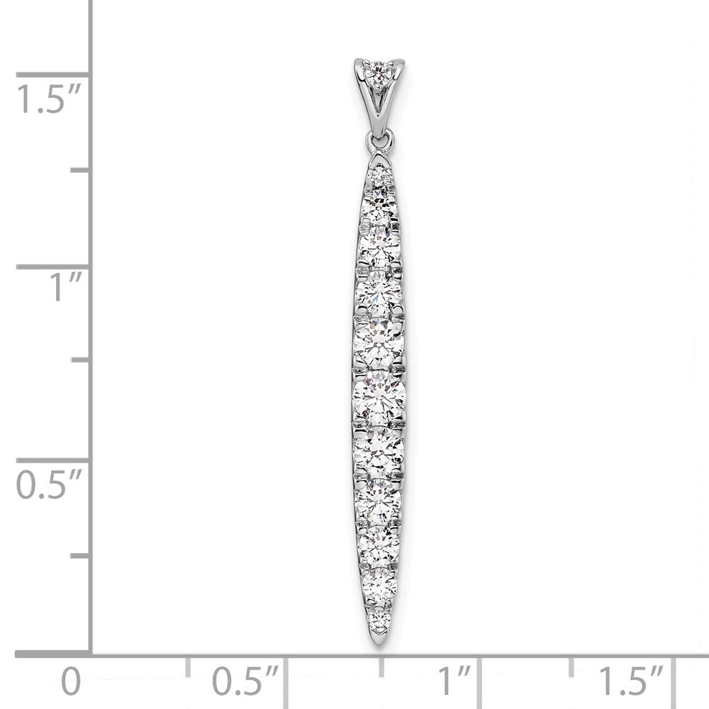 LGWP 14k White Gold 1 carat Lab Grown Diamond VS/SI+ G+ Fashion Bar Pendant