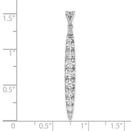 LGWP 14k White Gold 1 carat Lab Grown Diamond VS/SI+ G+ Fashion Bar Pendant