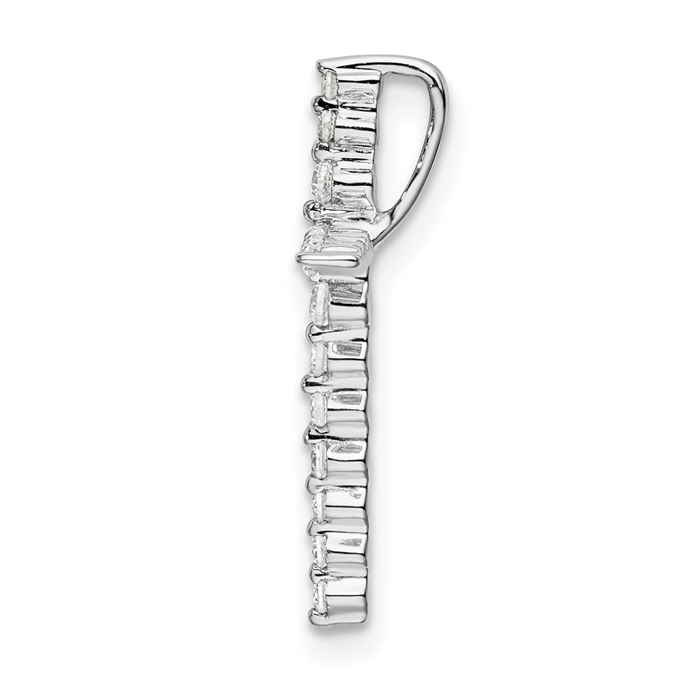 LGGC 14k White Gold 1/6 carat Lab Grown Diamond VS/SI+ G+ Complete Cross Chain Slide Pendant