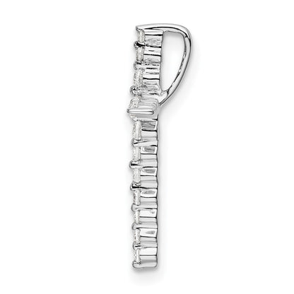 LGGC 14k White Gold 1/6 carat Lab Grown Diamond VS/SI+ G+ Complete Cross Chain Slide Pendant