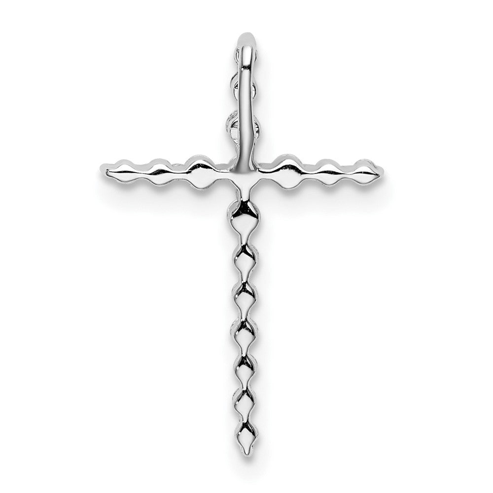 LGGC 14k White Gold 1/6 carat Lab Grown Diamond VS/SI+ G+ Complete Cross Chain Slide Pendant