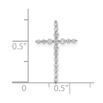 LGGC 14k White Gold 1/6 carat Lab Grown Diamond VS/SI+ G+ Complete Cross Chain Slide Pendant