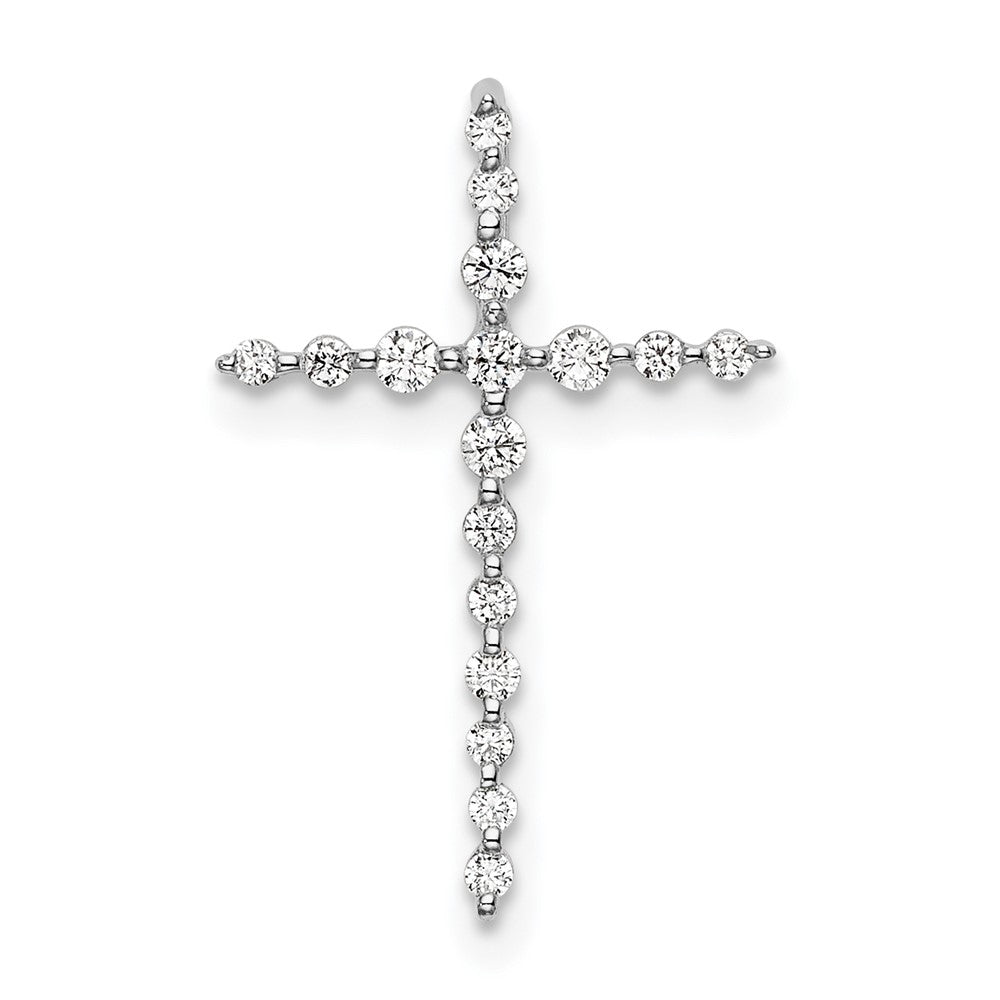 LGGC 14k White Gold 1/6 carat Lab Grown Diamond VS/SI+ G+ Complete Cross Chain Slide Pendant