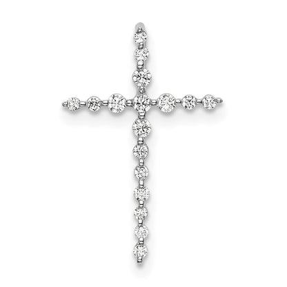 LGGC 14k White Gold 1/6 carat Lab Grown Diamond VS/SI+ G+ Complete Cross Chain Slide Pendant