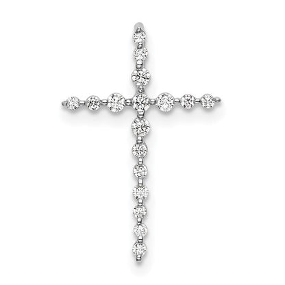 LGGC 14k White Gold 1/6 carat Lab Grown Diamond VS/SI+ G+ Complete Cross Chain Slide Pendant