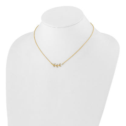 LGYN 14k 3/8 carat Lab Grown Diamond VS/SI+ G+ Complete Branch with Leaves 18 inch Necklace