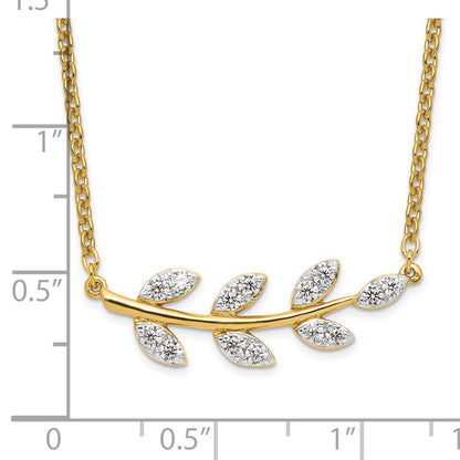 LGYN 14k 3/8 carat Lab Grown Diamond VS/SI+ G+ Complete Branch with Leaves 18 inch Necklace