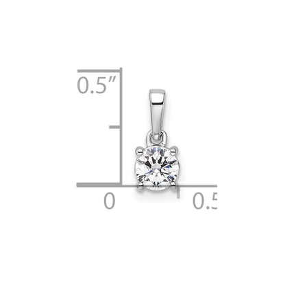 LGWP 14k White Gold 1/2 carat Lab Grown Diamond VS/SI+ G+ Complete 18 inch Solitaire Pendant Necklace