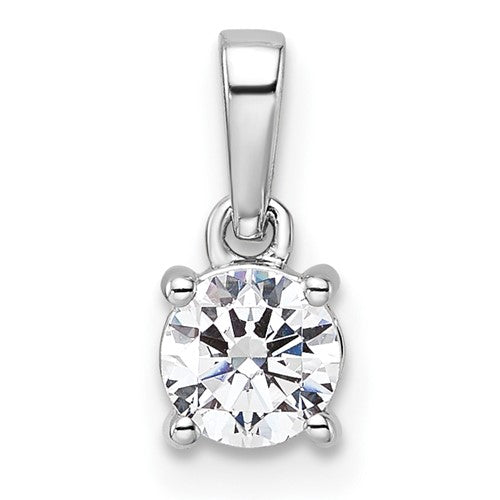 LGWP 14k White Gold 1/2 carat Lab Grown Diamond VS/SI+ G+ Complete 18 inch Solitaire Pendant Necklace