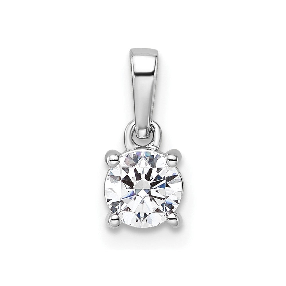 LGWP 14k White Gold 1/2 carat Lab Grown Diamond VS/SI+ G+ Complete 18 inch Solitaire Pendant Necklace